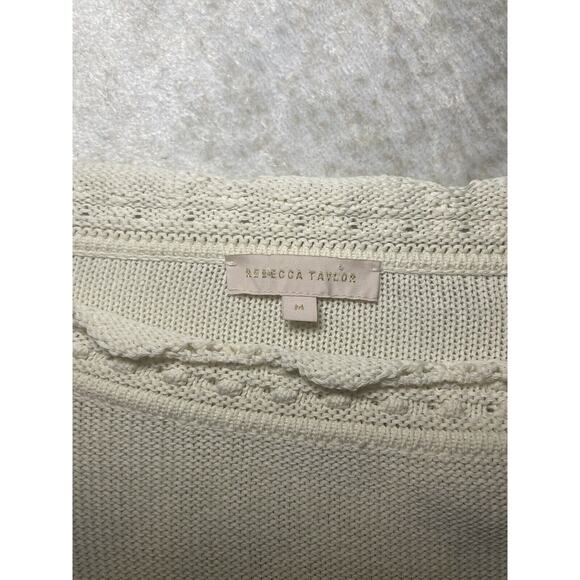 Rebecca Taylor Cream‎ Sample Sweater With Ruffles Victorian Tie Sleeve Medium - Picture 4 of 8